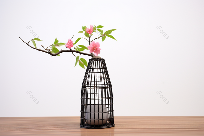 春天小清新铁笼花瓶艺术插花花艺设计,高清,摄影图,摄影图片,图片大全,摄影图免费下载